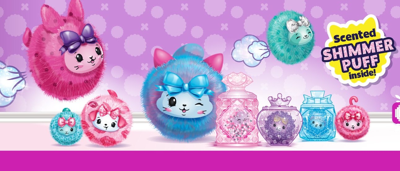 Pikmi Pops Cheeki Puffs shimmer plush characters